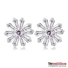 Zircon Snowflake Female Stud Earrings Custom (CER0210-B)